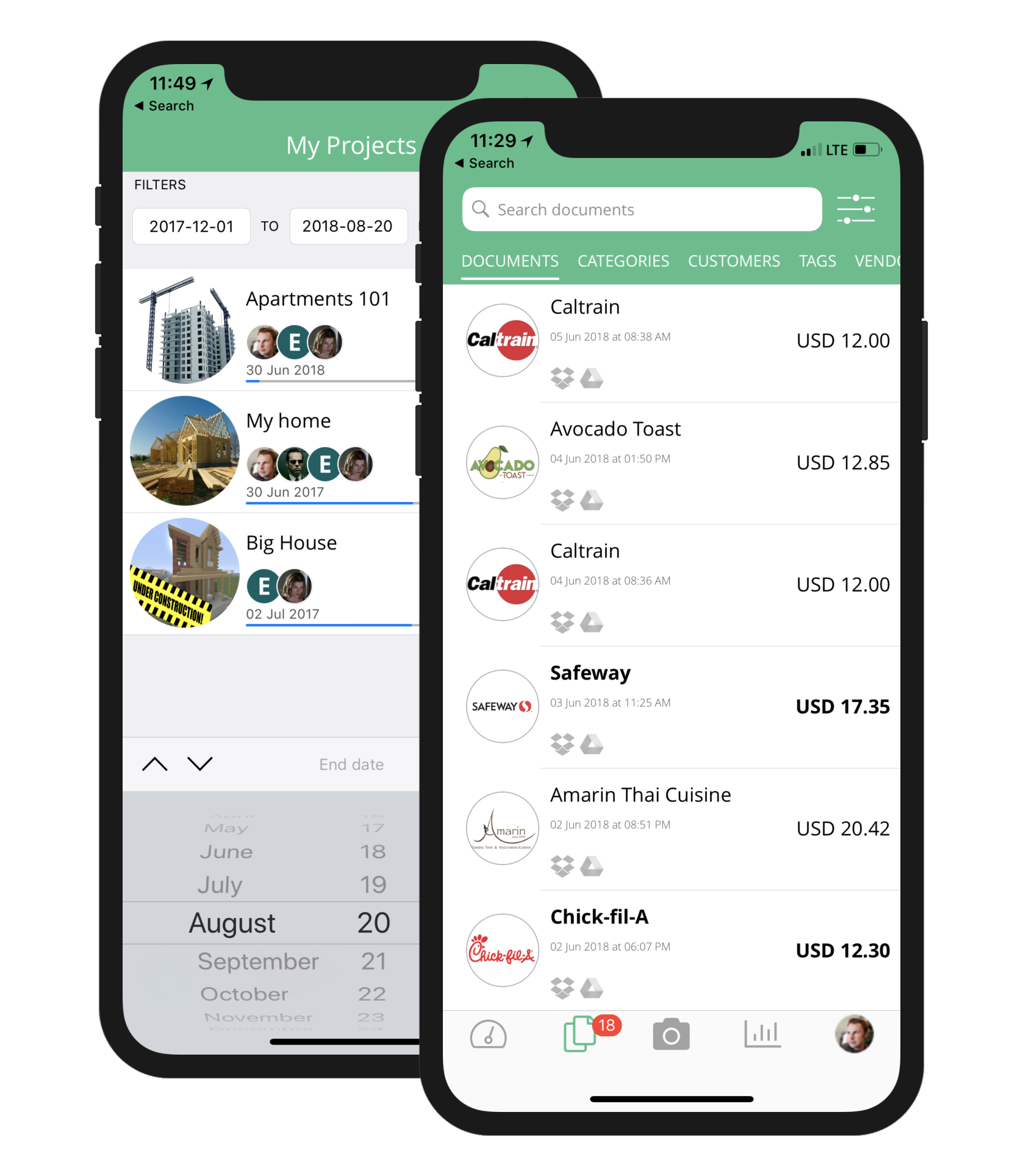Veryfi Core app: expense, receipts & projects manager